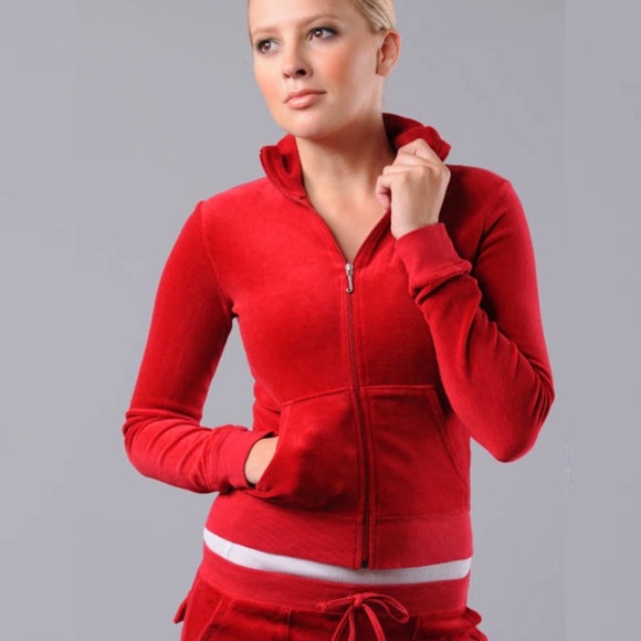 red velour tracksuit